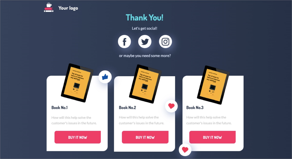 thank you page template