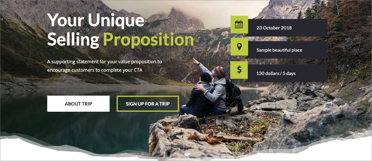 evento com tema de viagem landing page modelo