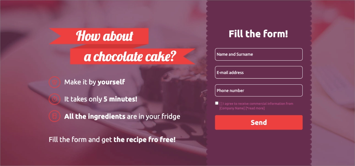 template landing page form