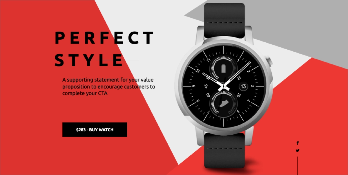 modelos do facebook landing page