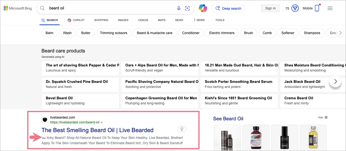 bing search engine advertising