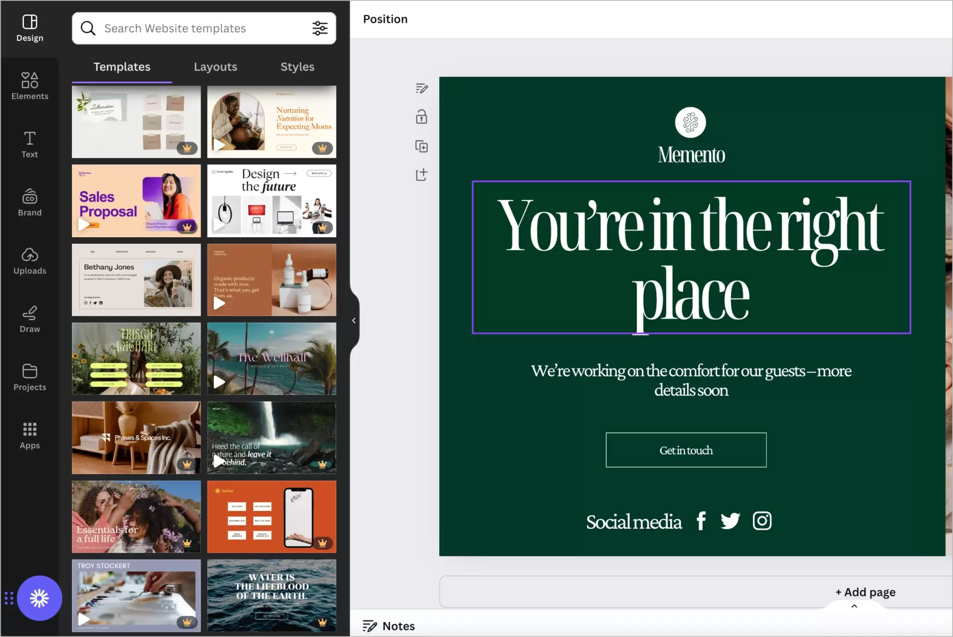 Modelos do canva, melhores do que os oferecidos na maioria dos outros construtores