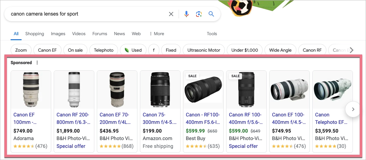 Google ad example