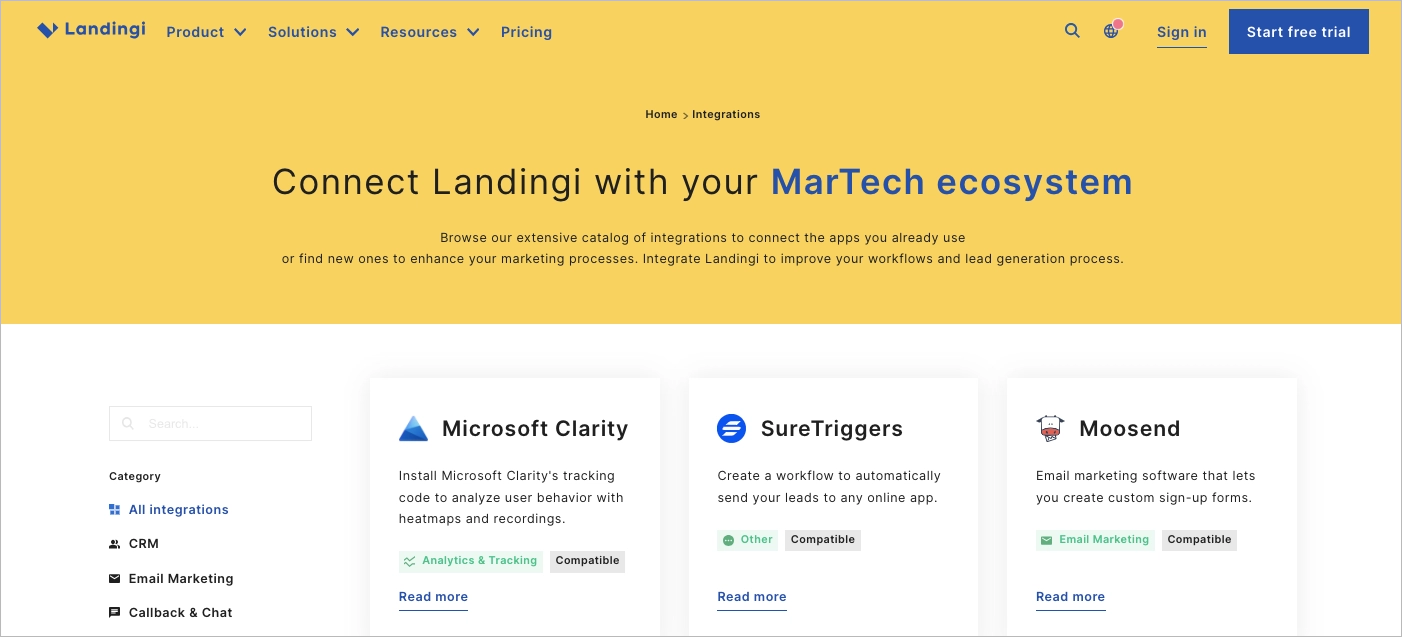 landingi integrations