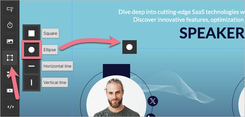 Adding Shapes to landing page editor