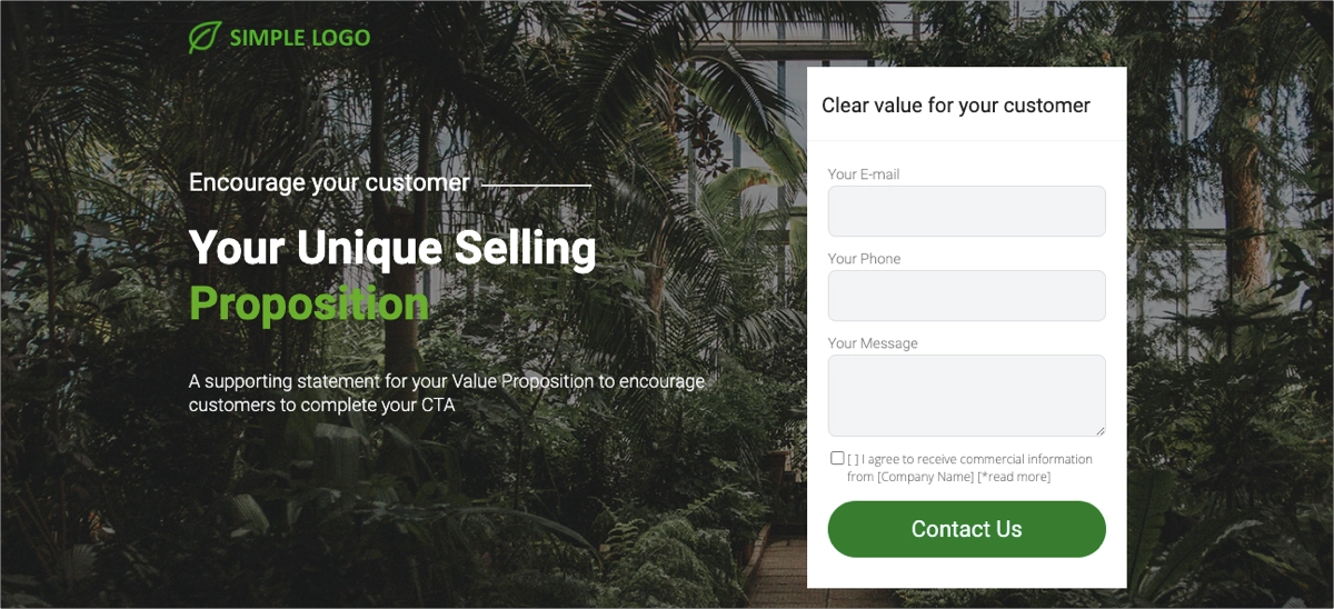 landing page for facebook ads