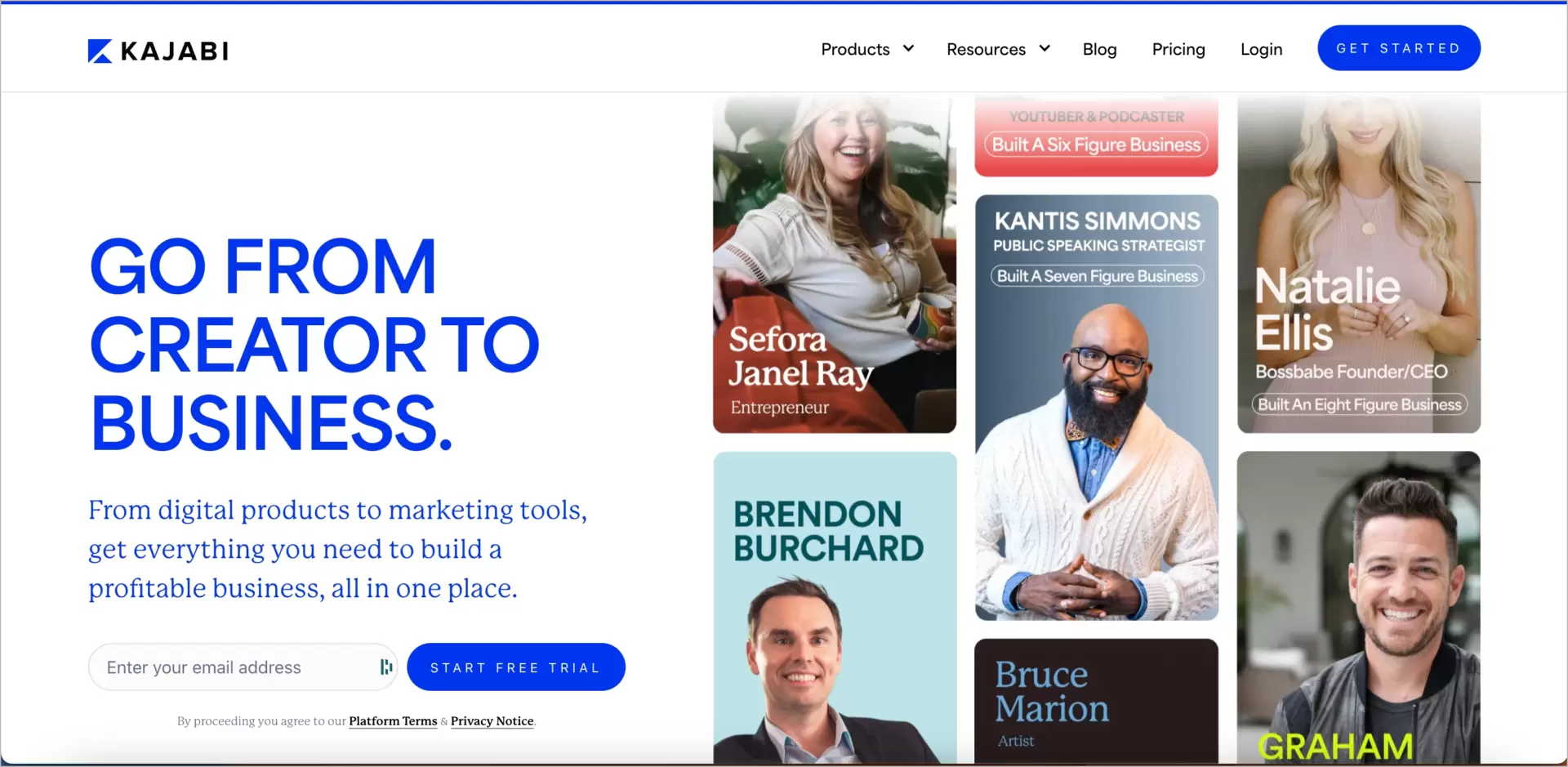 Plataforma de cursos on-line Kajabi com recursos de marketing por e-mail e venda de produtos digitais