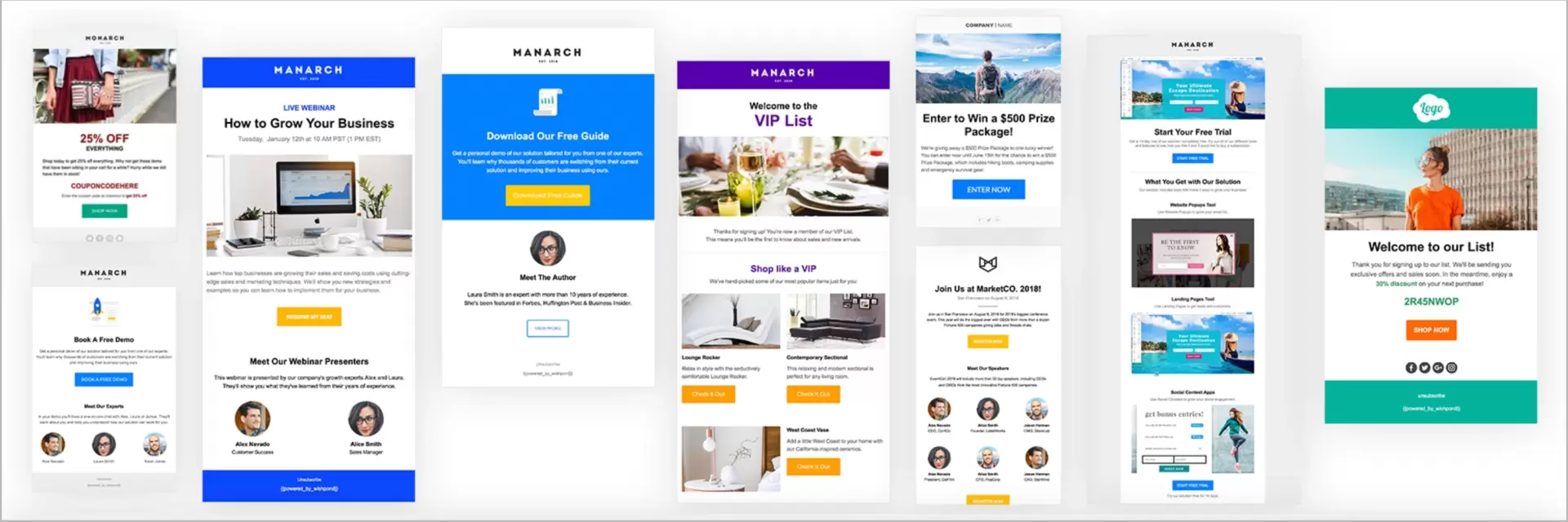 page and email templates in wishpond marketing automation platform