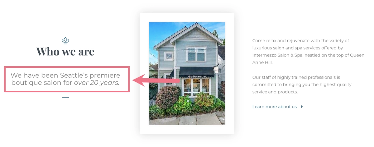 landing page to attract local customers