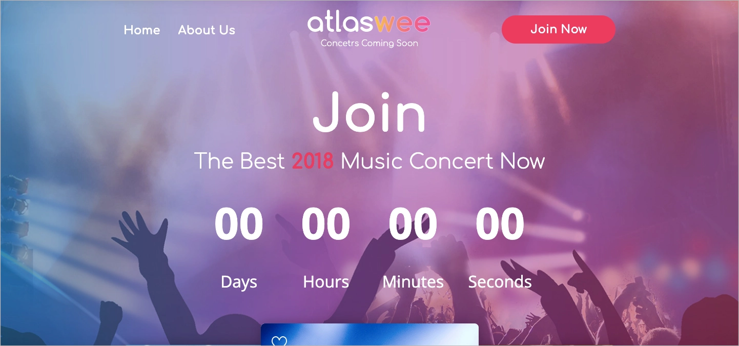 Event landing page template