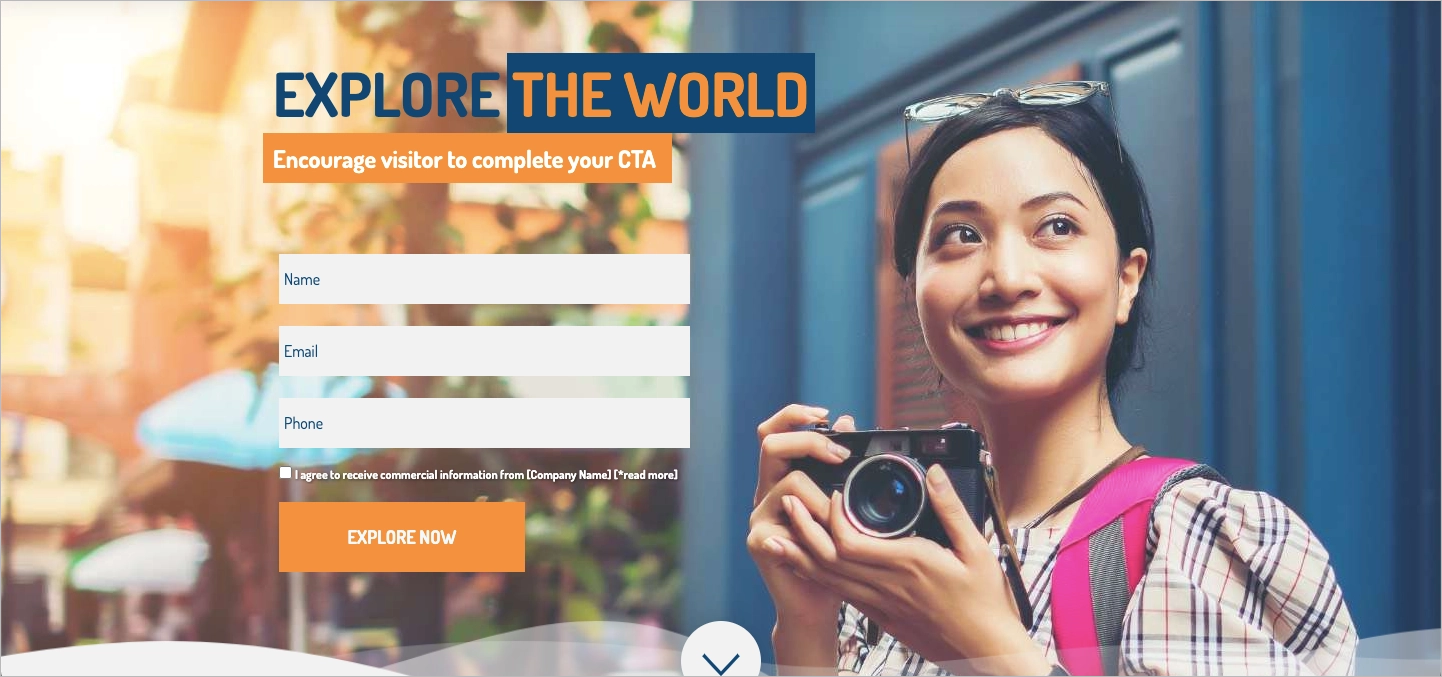 Modelo de captura de leads landing page