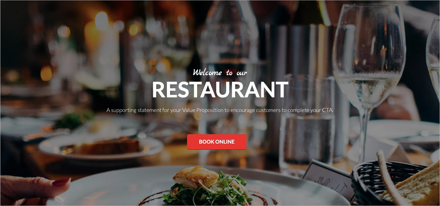 Restaurant landing page template for building online presence
