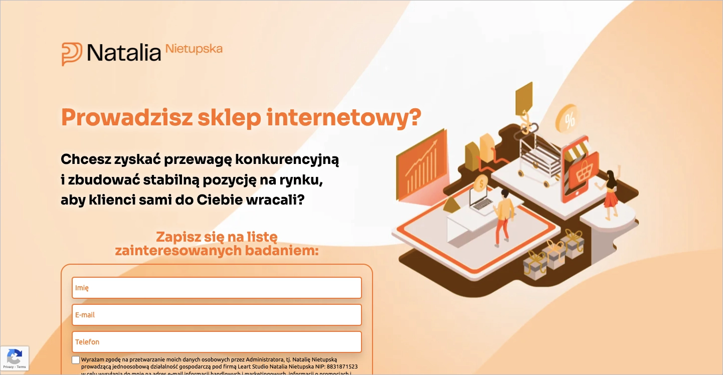 Nietupska landing page publicado em WordPress