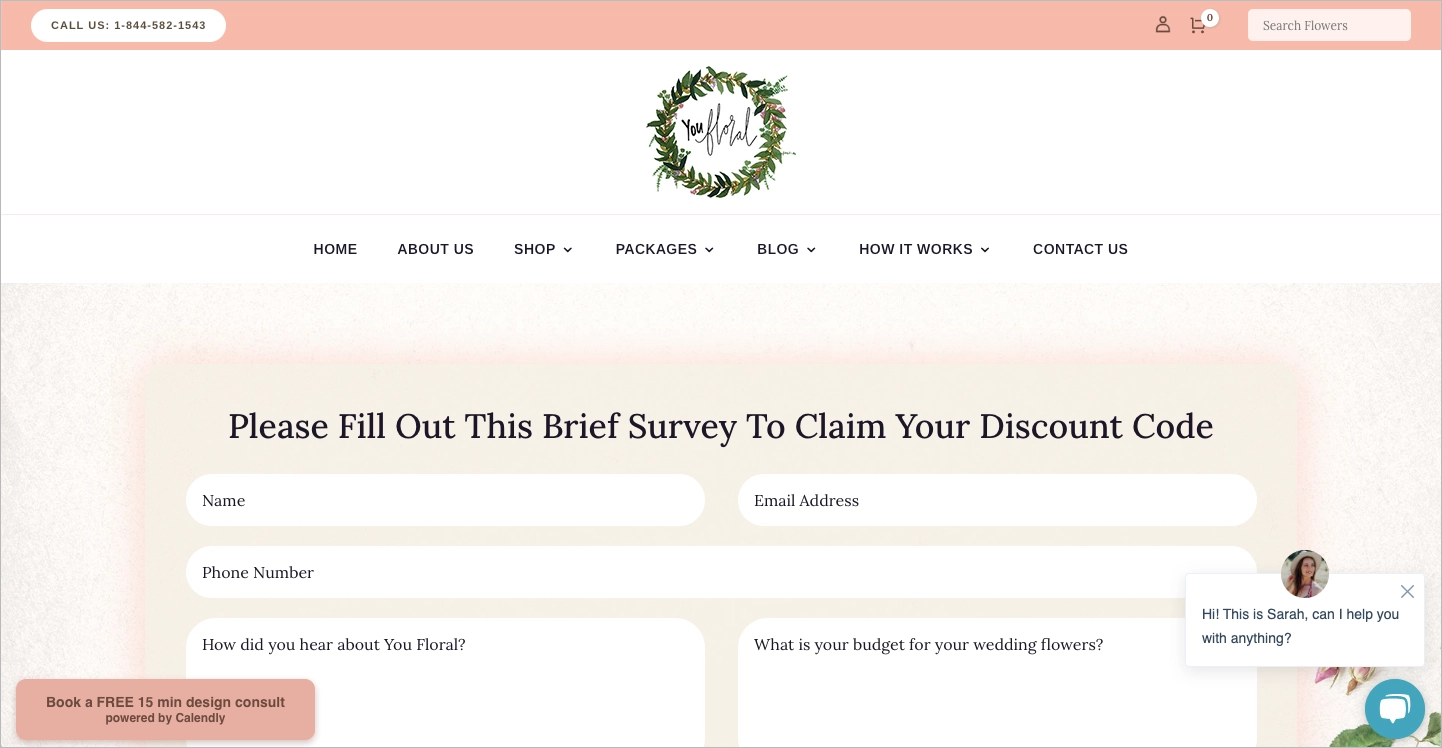 Seu floral landing page no WordPress