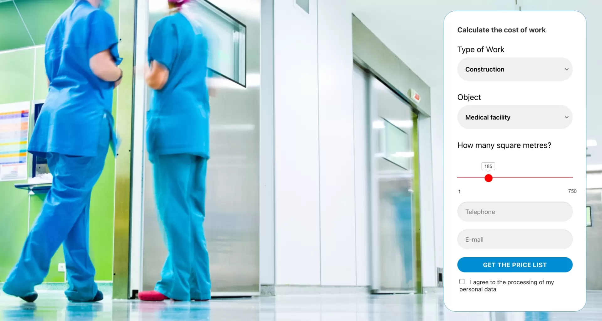 building construction landing page