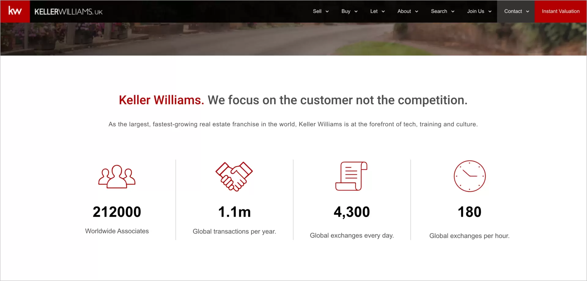 pesquisa de imóveis landing page com uma prova social oculta em números e CTA "avaliação instantânea de imóveis"