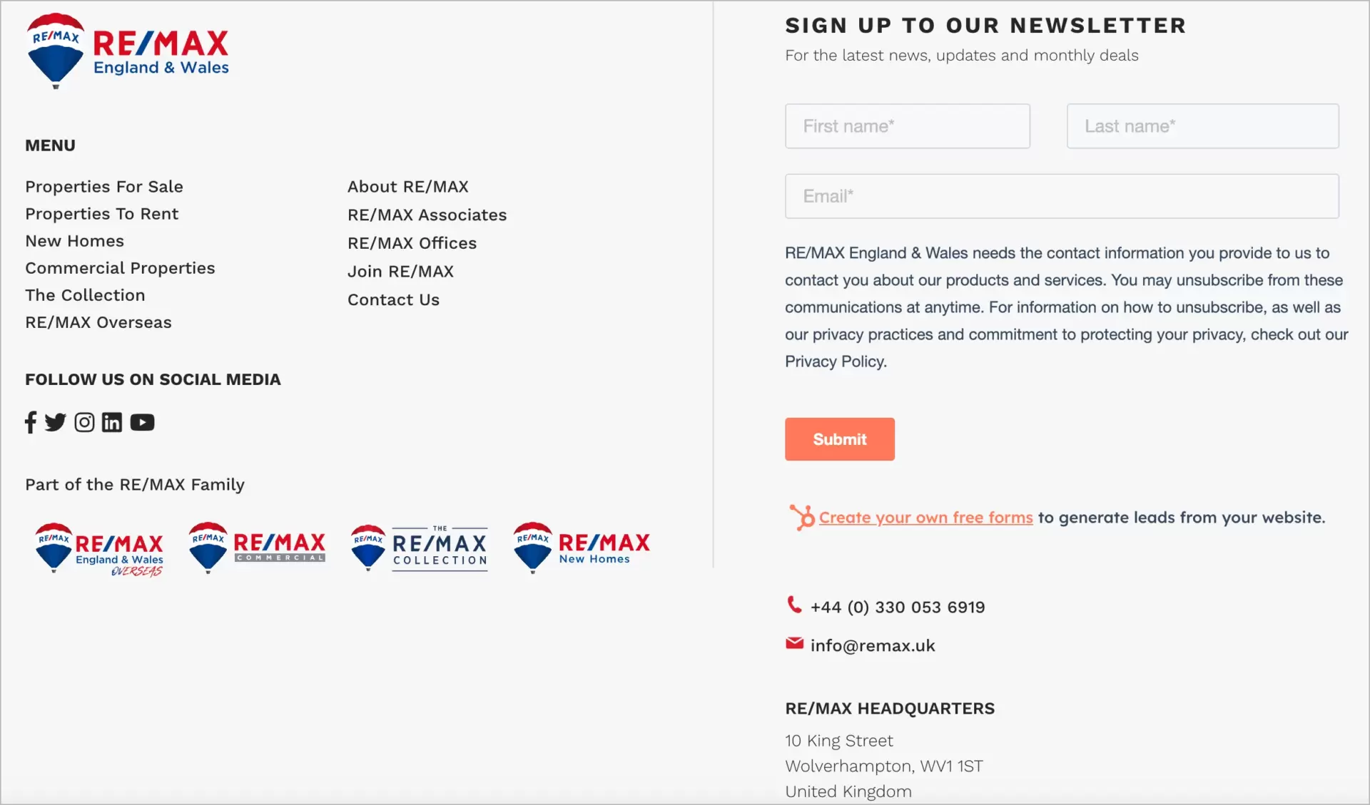 formulário de captura de leads em uma ótima imobiliária landing page