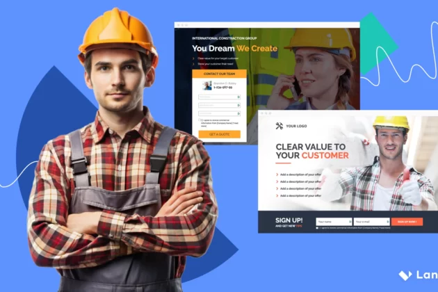 landing page construction company examples and guide on how to create