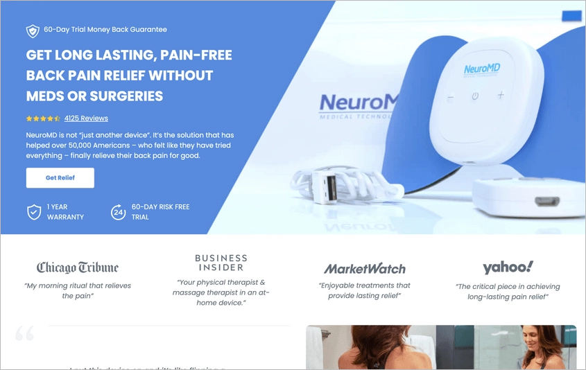 studium przypadku optymalizacji landing page'a NeuroMD