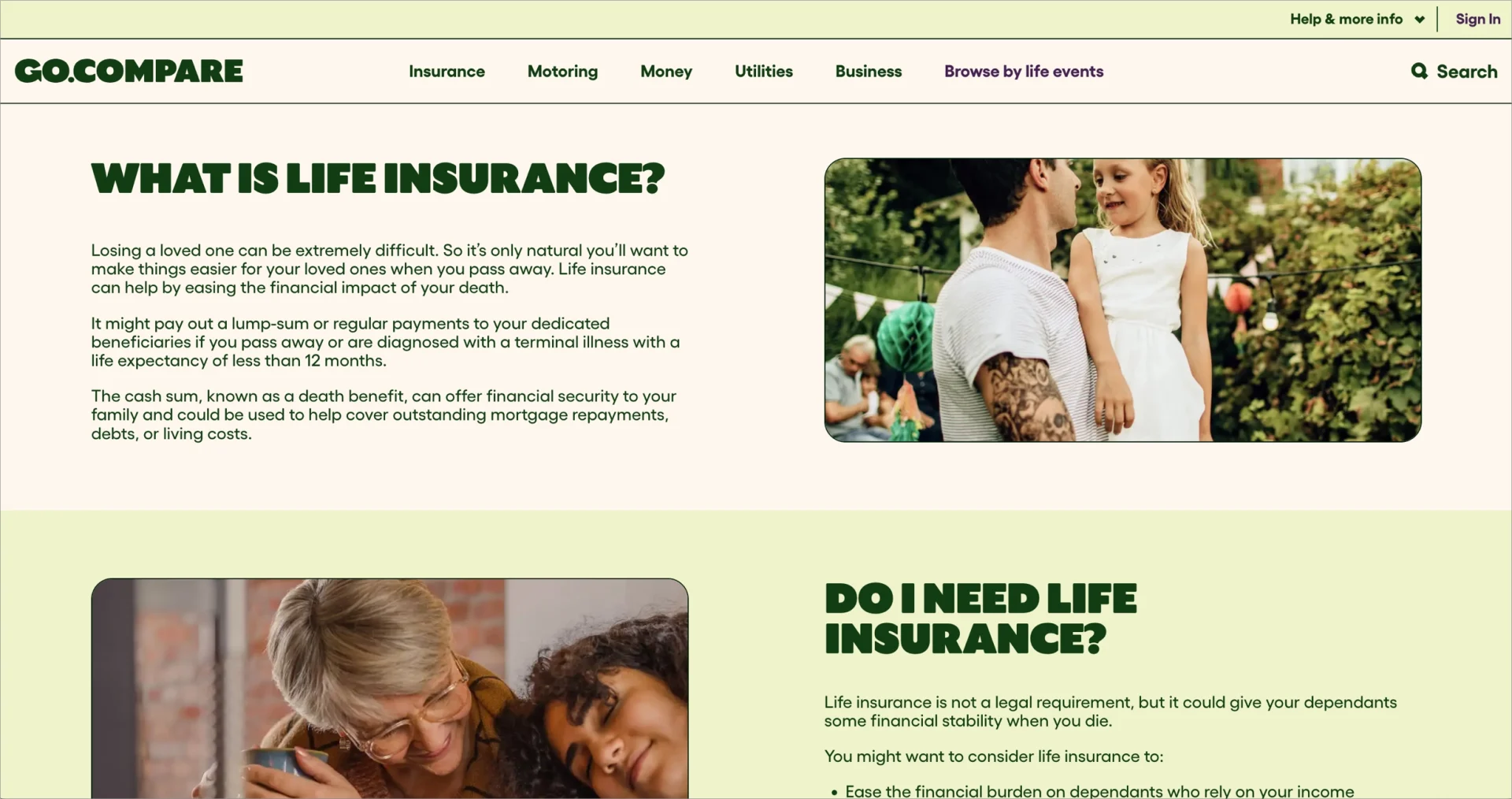 FAQ landing page example