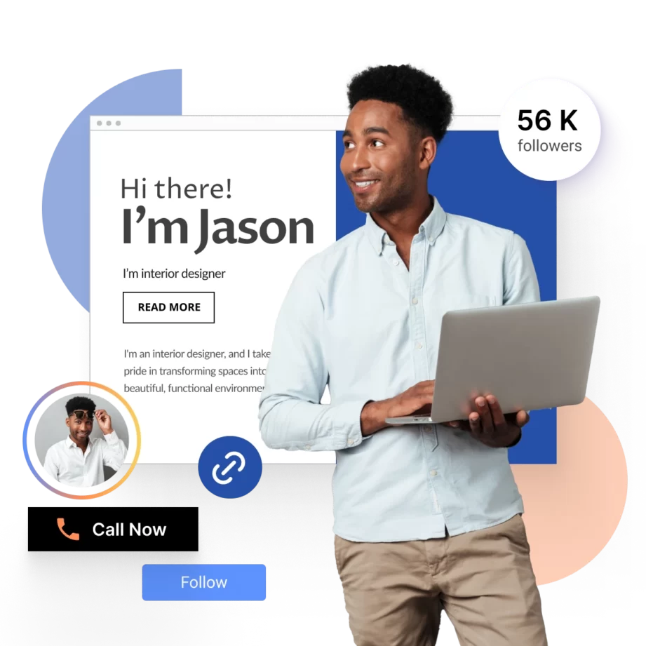 Online presence landing pages