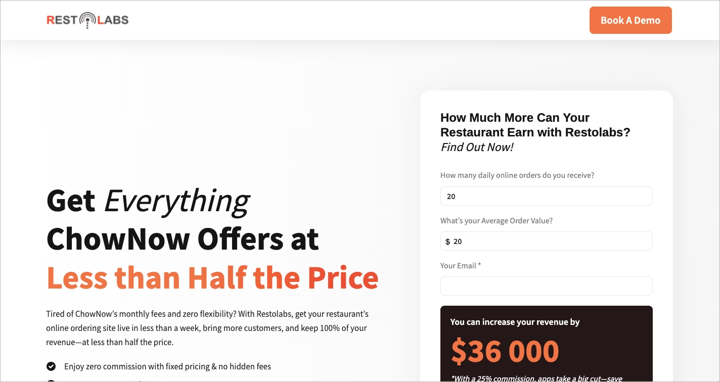 Exemplo de páginas de comparação de concorrência