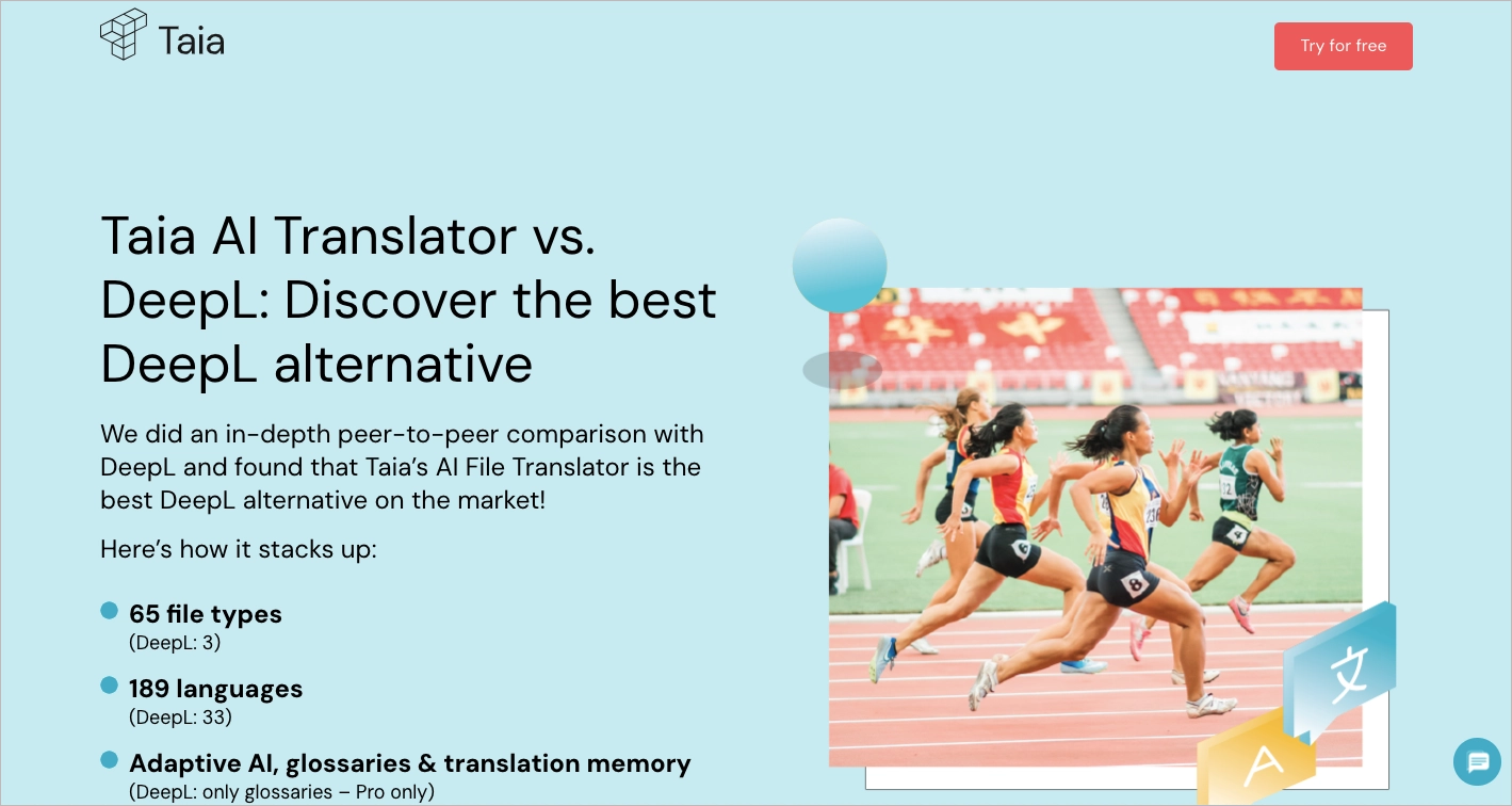 Site que mostra uma solução alternativa para DeepL