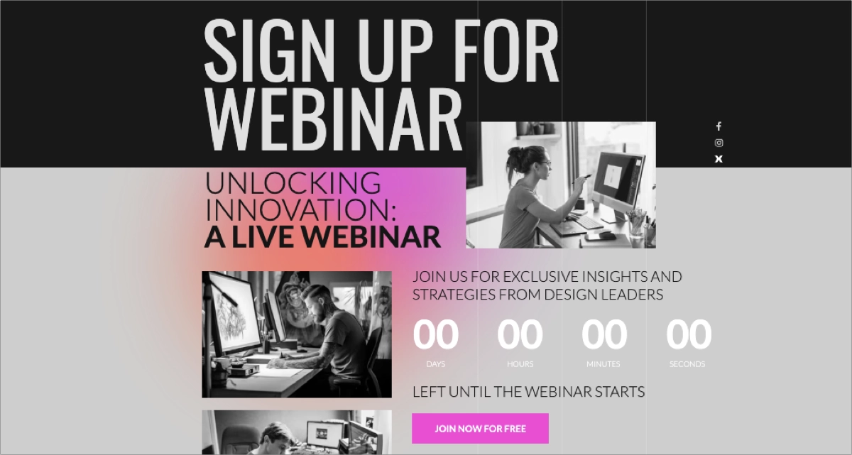 melhor modelo de página de captura de e-mail para cursos e webinars gratuitos
