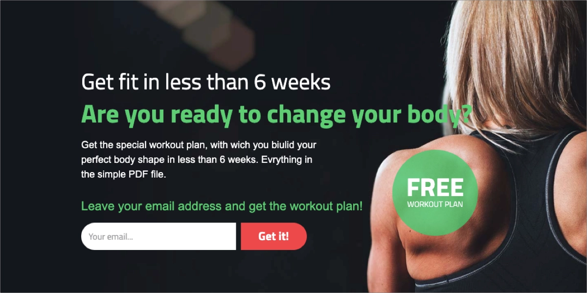 modelo eficaz de página de captura de e-mail