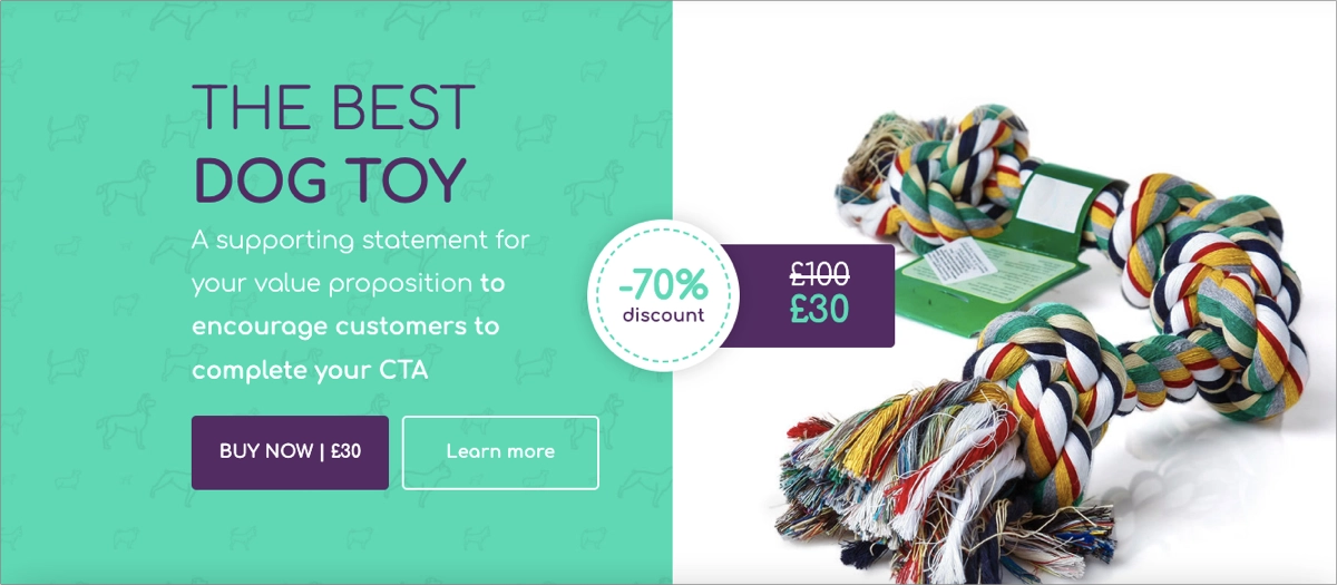 landing page template para fins de ppc