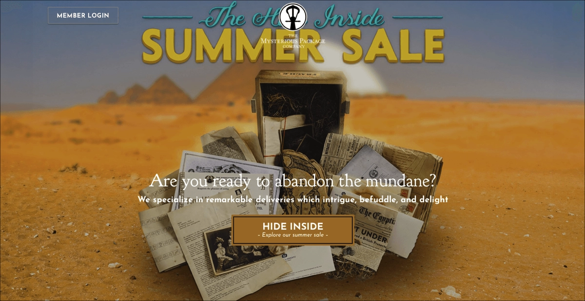 eCommerce landing page example