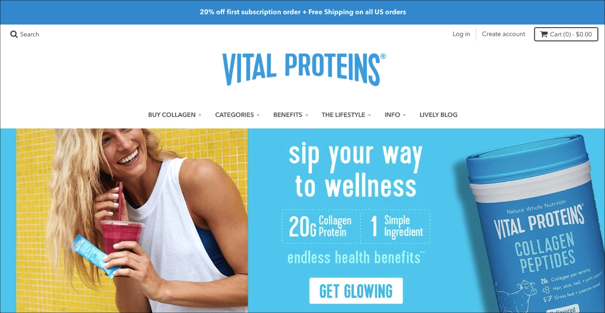 eCommerce landing page example