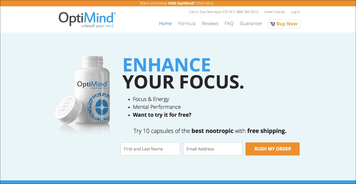single-focused product landing page