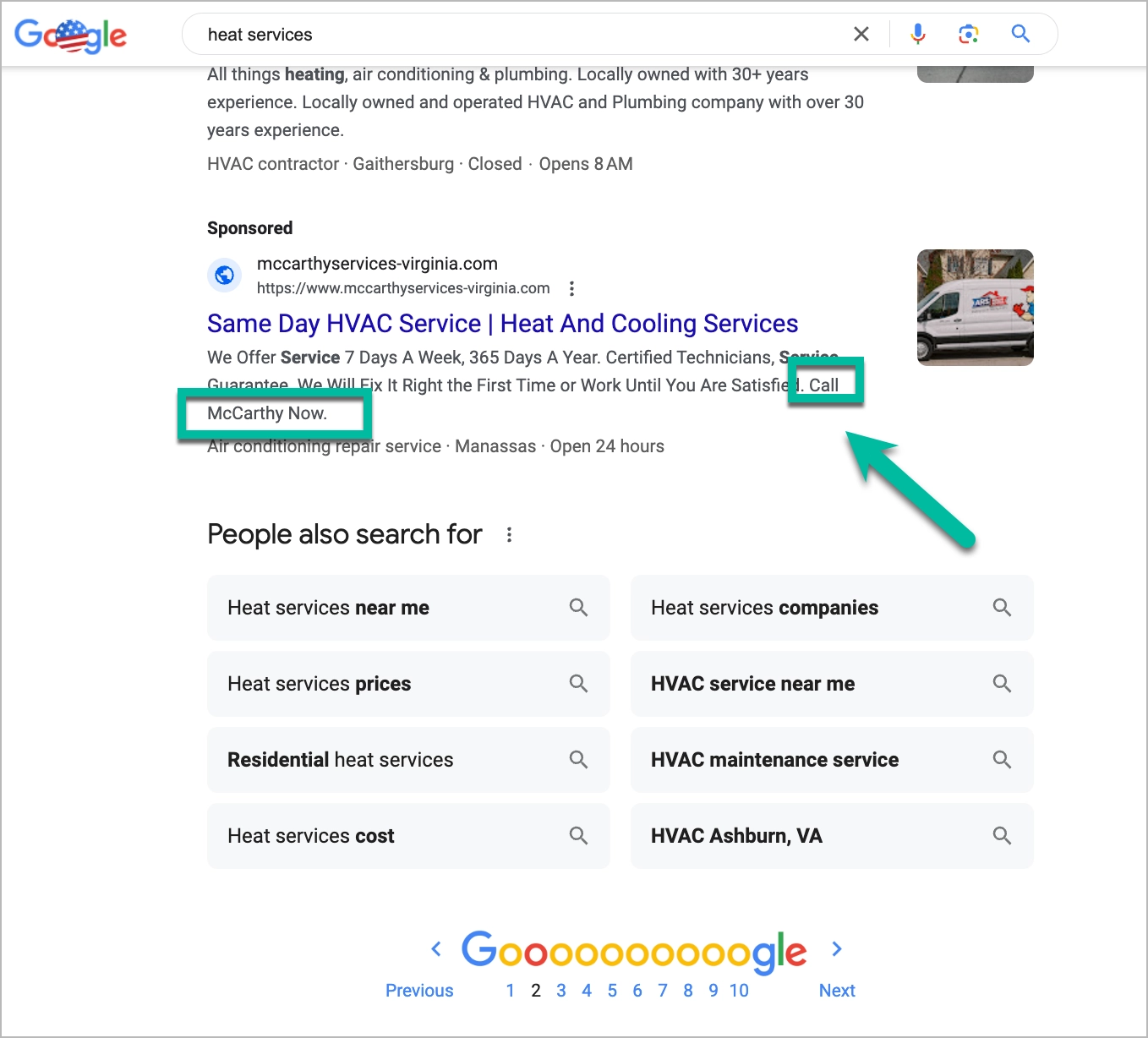 callout to improve click through rate in PPC ad