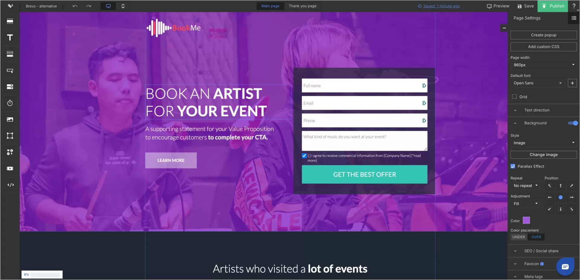 construtor de arrastar e soltar por Landingi