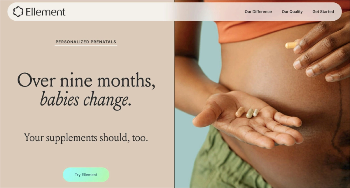 ecommerce site with clear CTA