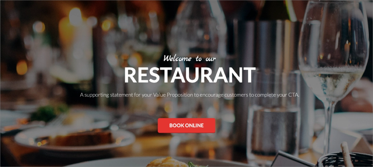 restaurant splash page template