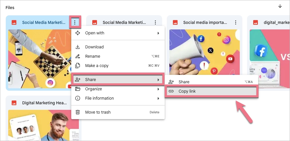 Sharing images from Google Drive