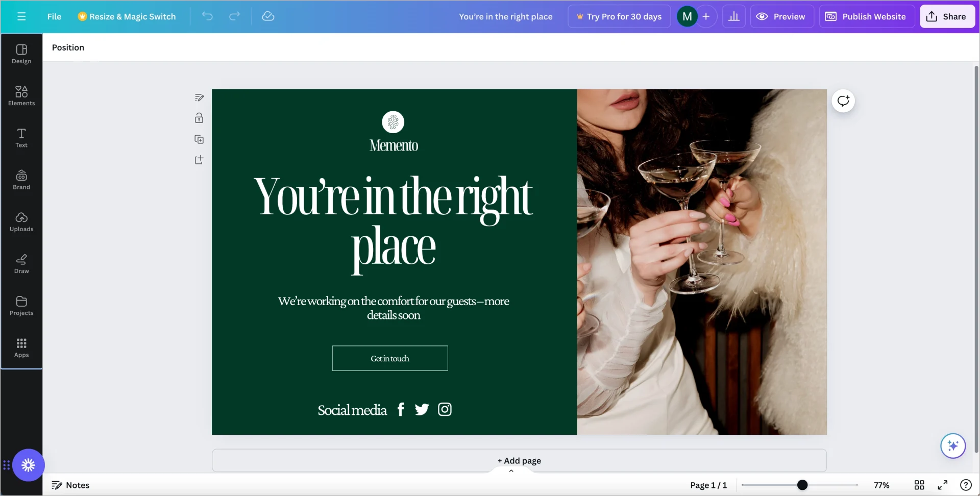 canva, favorite landing page builder for designers and visual freaks