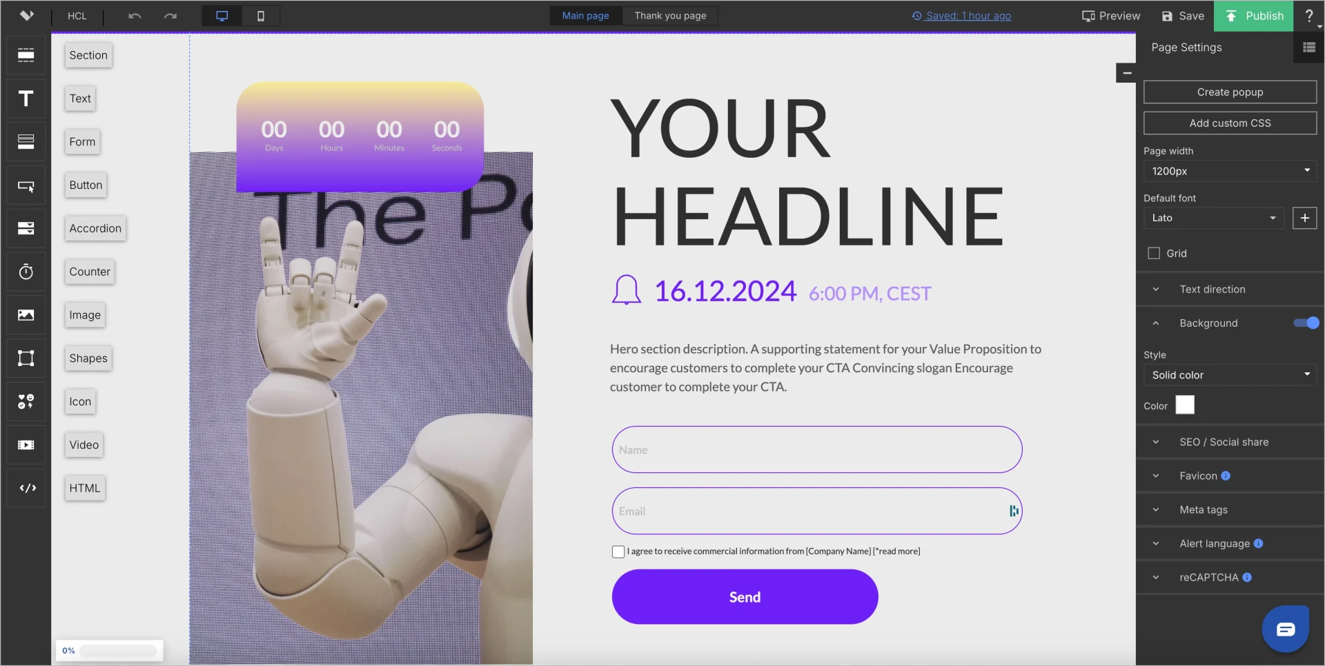 creating good landing page in a builder