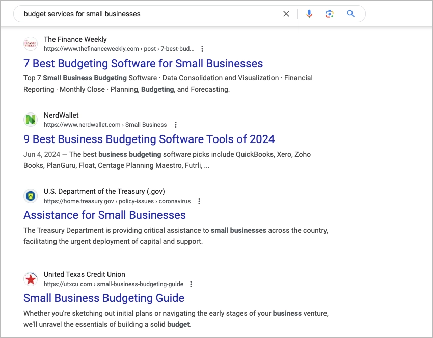 Resultados do mecanismo de pesquisa