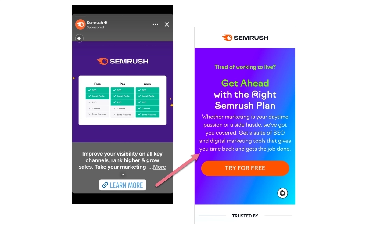 anúncio de história no facebook