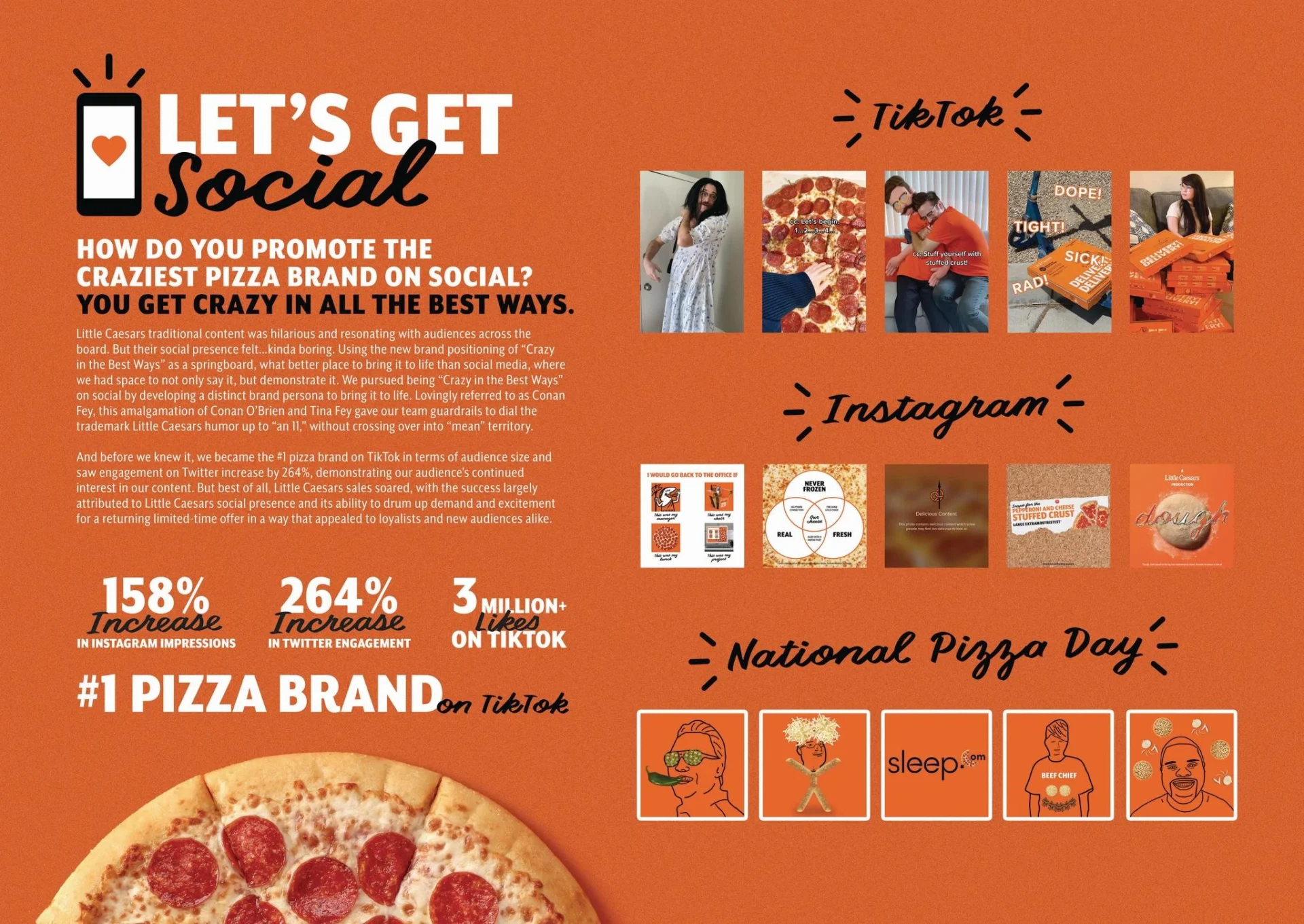 Exemplo de mídia social de restaurante