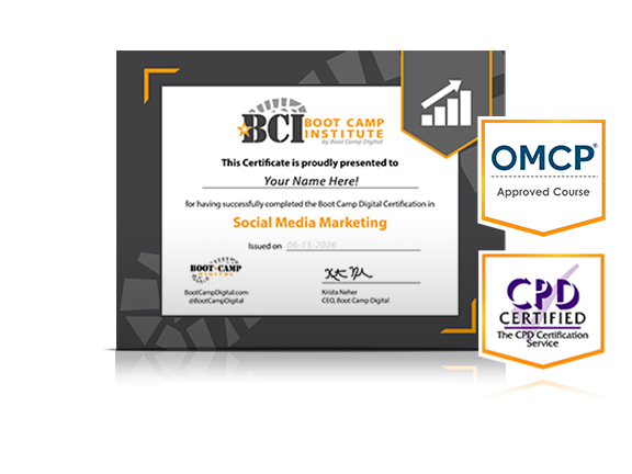 Certificação de mestre em mídia social do Boot Camp Digital