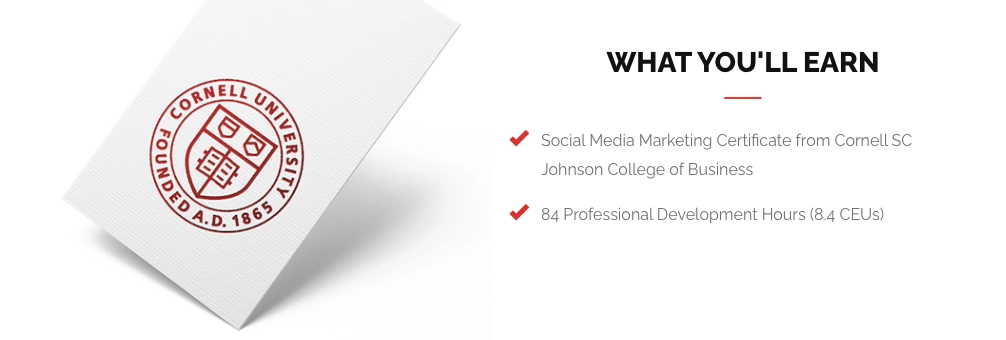 Certificado de marketing de mídia social da Cornell University