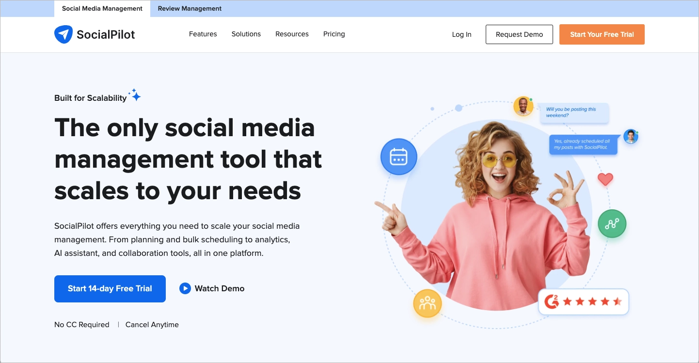 SocialPilot social media management tool