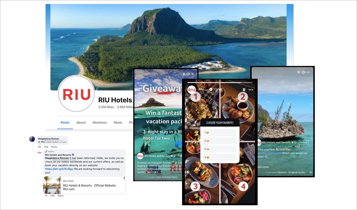 pagina facebook dell'hotel