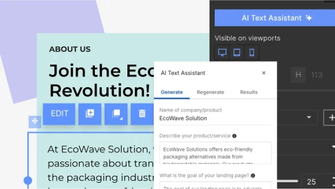 AI text generation by Landingi