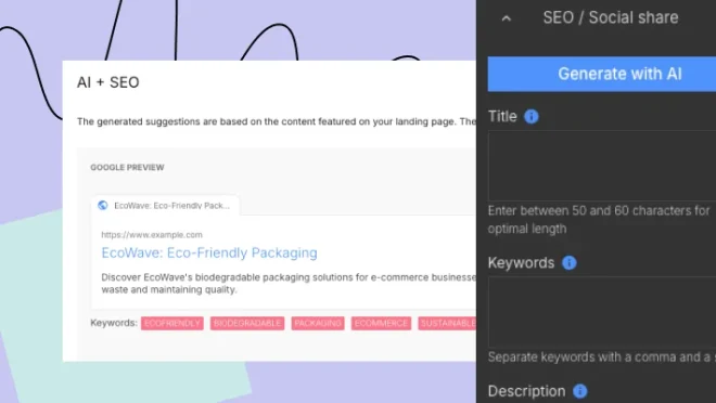 SEO AI copy generation by Landingi