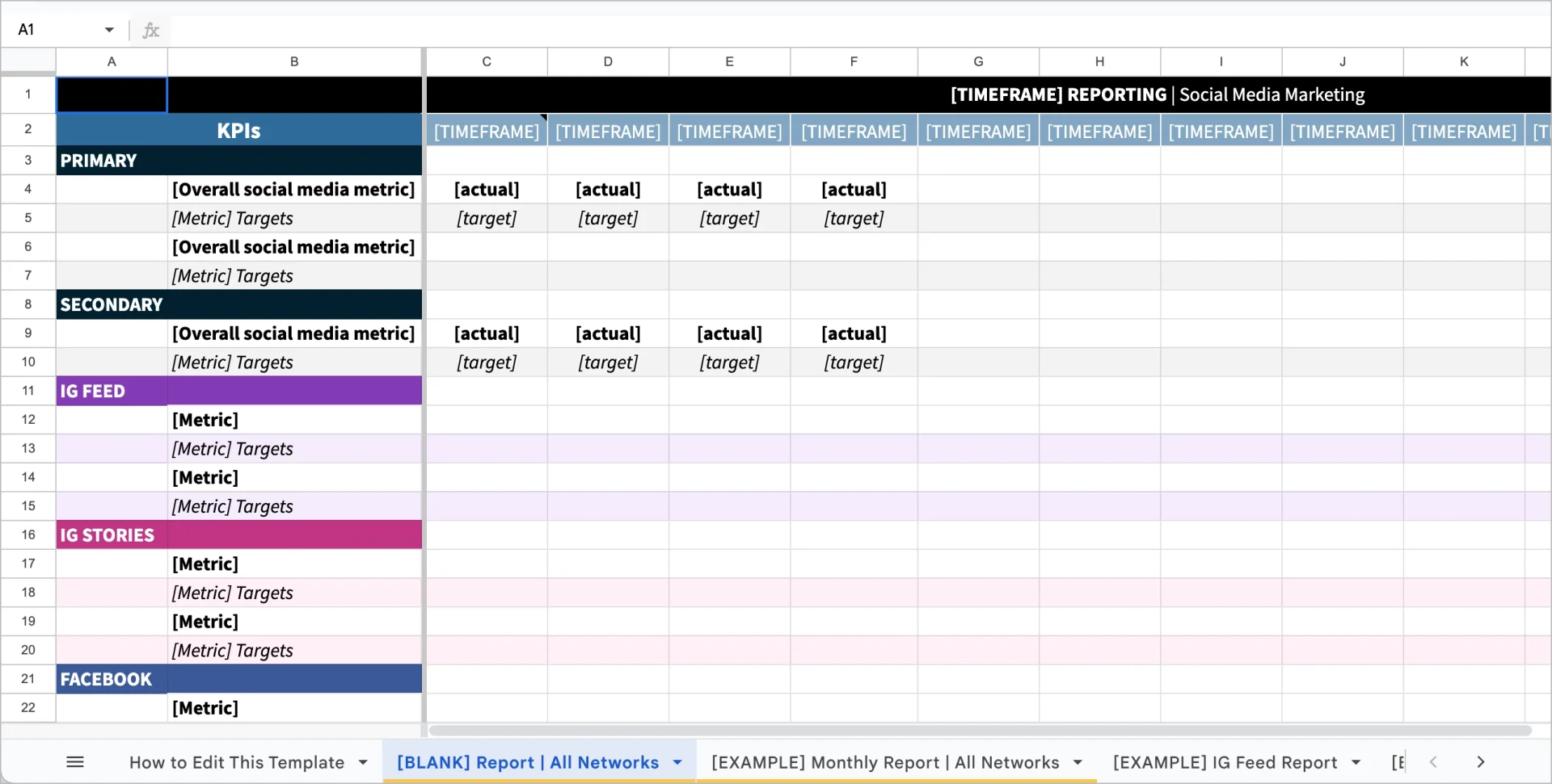 Analysevorlage für Social-Media-Kennzahlen von Hootsuite